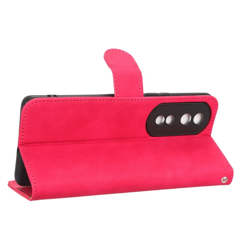 For Honor 80 Pro 5G Phone Protector Multifunction Wallet Stand Flip Skin-touch Feeling Phone Case PU Leather+TPU Cover - Rose