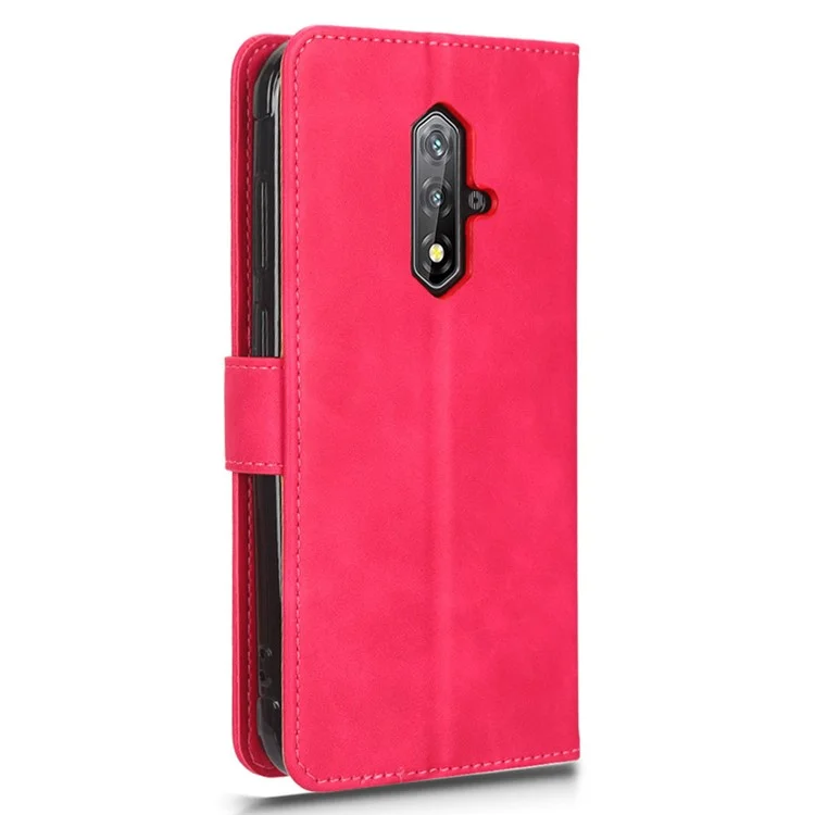 For Blackview BV5200 4G Anti-fingerprint Comfortable Skin-touch Feeling Phone Case Wallet Stand Flip PU Leather+TPU Phone Cover - Rose