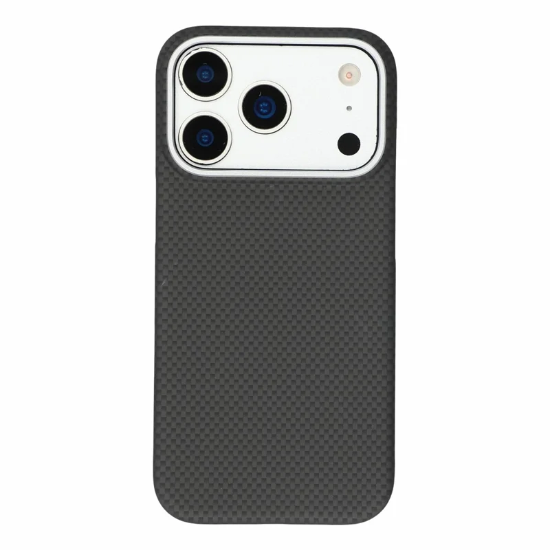 X-LEVEL for iPhone 18 Pro Max / 17 Pro Max Magnetic Case Carbon Nanofiber + Metal Lens Frame Phone Cover - Black