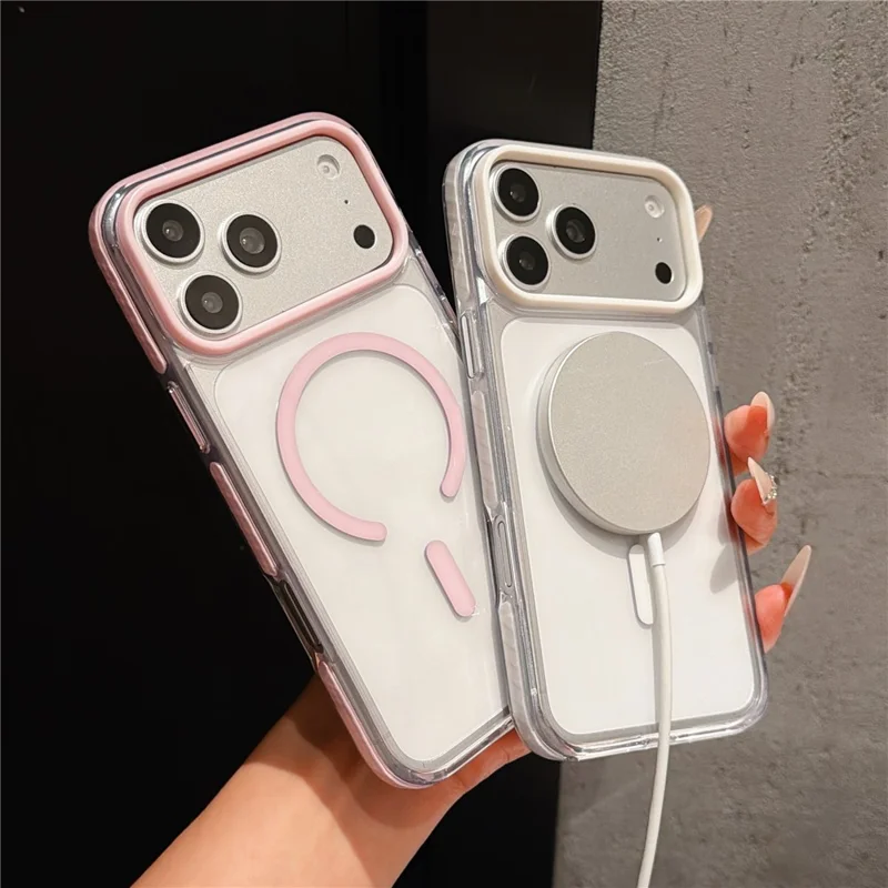 For iPhone 18 Pro Max / 17 Pro Max Magnetisk Case TPU + PC Klar Bagdækning - Hvid