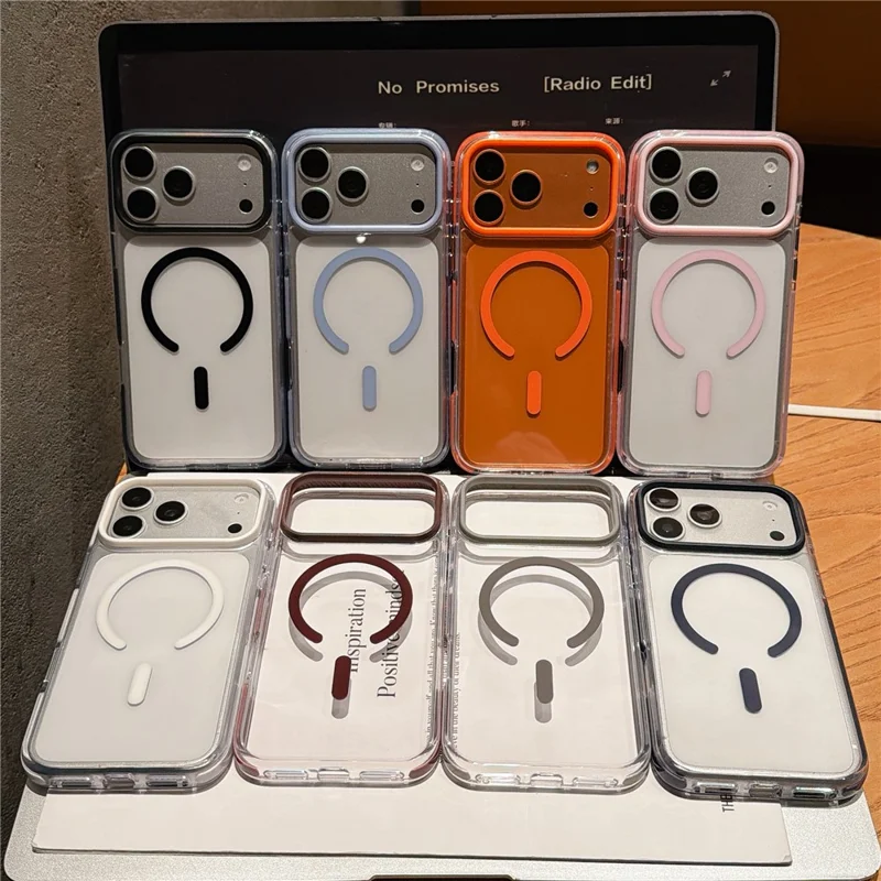 For iPhone 18 Pro Max / 17 Pro Max Magnetisk Case TPU + PC Klar Bagdækning - Hvid