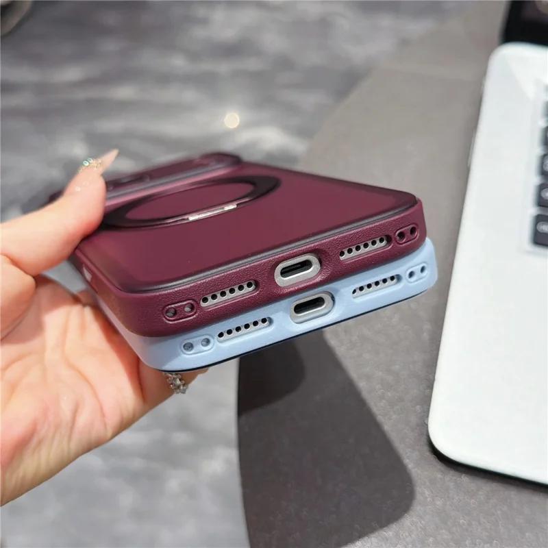 For iPhone 18 Pro / 17 Pro Case Magnetic Rotatable Kickstand PC + TPU Anti-slip Phone Cover with Camera Control Button - Orange