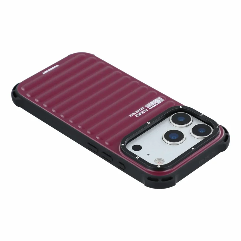 YOUNGKIT for iPhone 18 Pro Max / 17 Pro Max Magnetic Case Suitcase Texture IMD TPU Phone Cover - Cherry Red