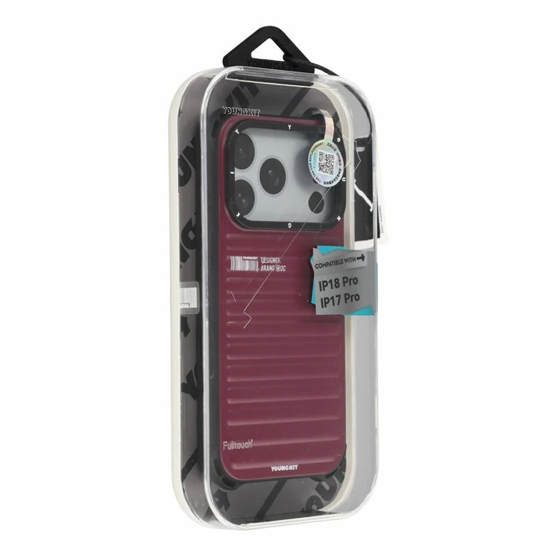 YOUNGKIT til iPhone 18 Pro / 17 Pro Magnetisk Task Case med IMD TPU Telefondæksel - Kirsebær Rød