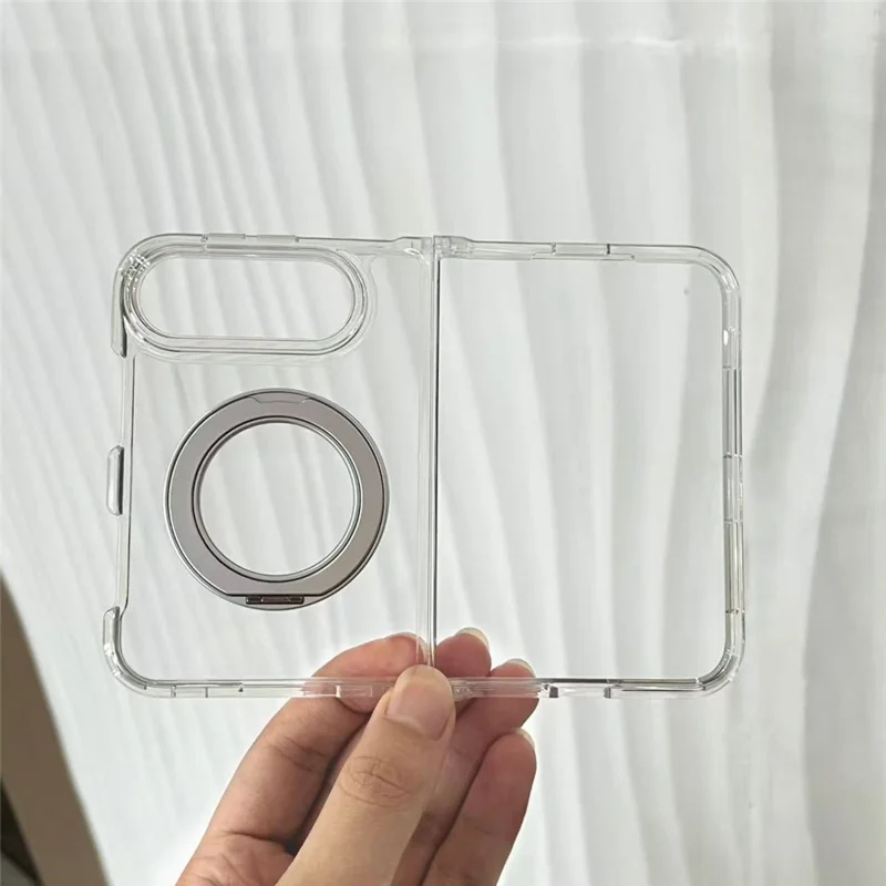 Transparante Foliohouder voor iPhone met Magnetische Opvouwbare Standaard, Duidelijke PC Stootvrije Telefoonhoes - Transparant