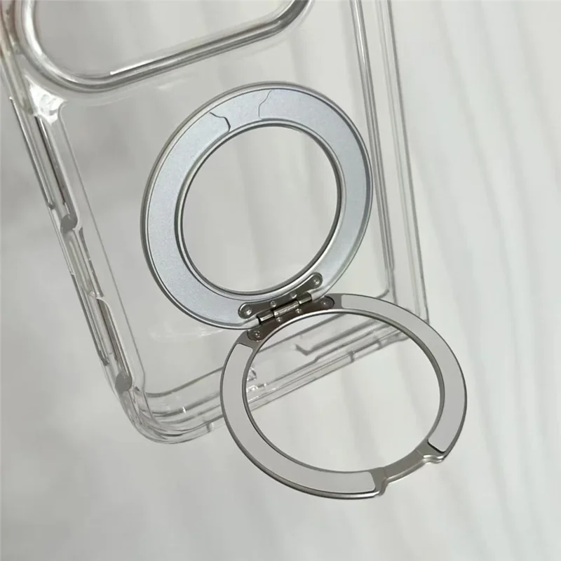 Transparante Foliohouder voor iPhone met Magnetische Opvouwbare Standaard, Duidelijke PC Stootvrije Telefoonhoes - Transparant