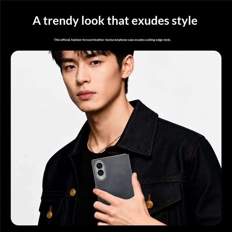 For Samsung Galaxy Z Fold8 Case with Kickstand Shockproof Slim Textured Leather Phone Cover - Black