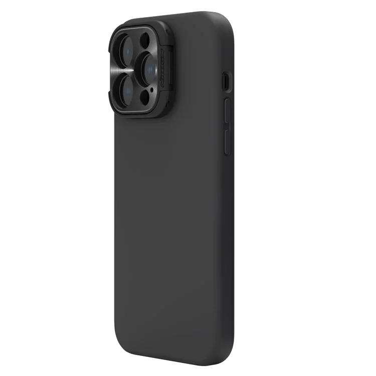 NILLKIN Lenswing Magnetic Case for iPhone 14 Pro, Camera Lens Protector Hidden Kickstand Silicone Phone Cover Compatible with MagSafe - Black