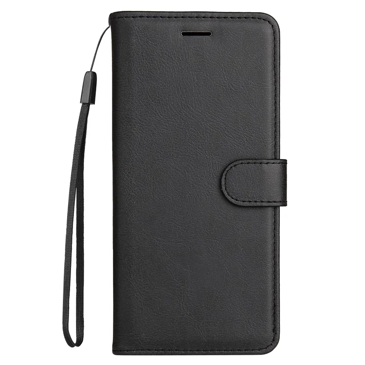 KT Leather Series-2 для Samsung Galaxy A34 5G Solid Color PU Leather Wallet Case Shockproof TPU Stand Book Style Flip Phone Cover с ремешком - черный