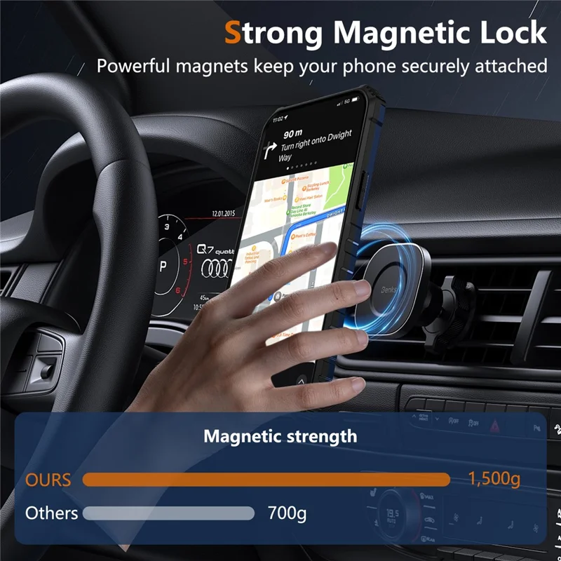For iPhone 12 Pro Max Magnetic Case Rotary Kickstand Anti-Drop TPU + PC Phone Cover - Sapphire