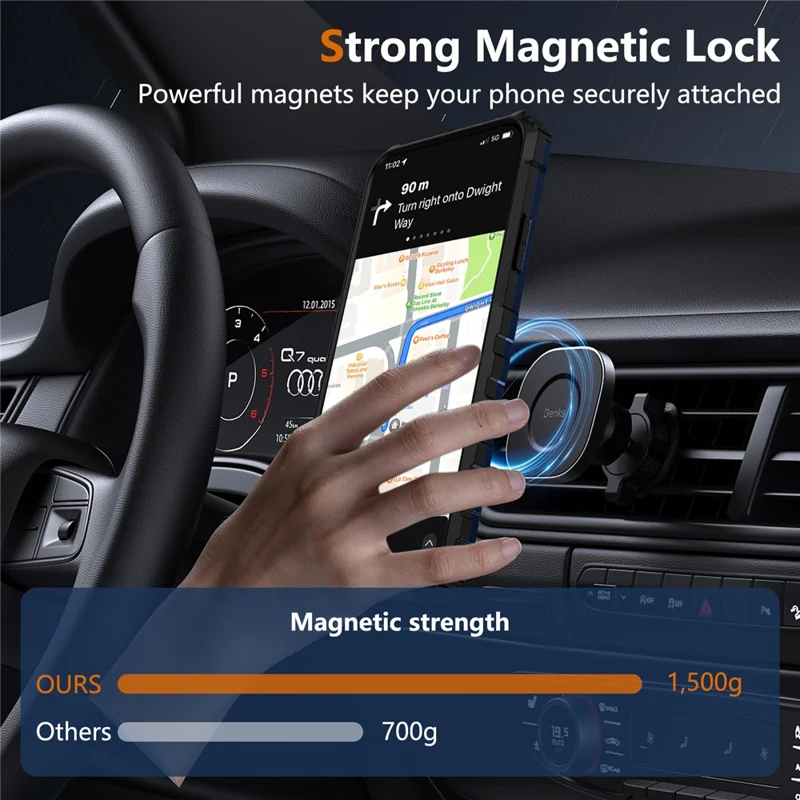 For iPhone 11 Pro Max Magnetic Case Rotary Kickstand Anti-Drop TPU + PC Phone Cover - Sapphire