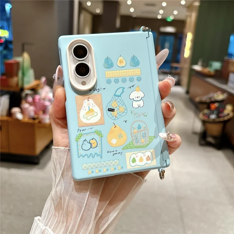 For Samsung Galaxy Z Fold8 Magnetic Case Cartoon Pattern Two-Piece Hinged PC Phone Cover - Blue