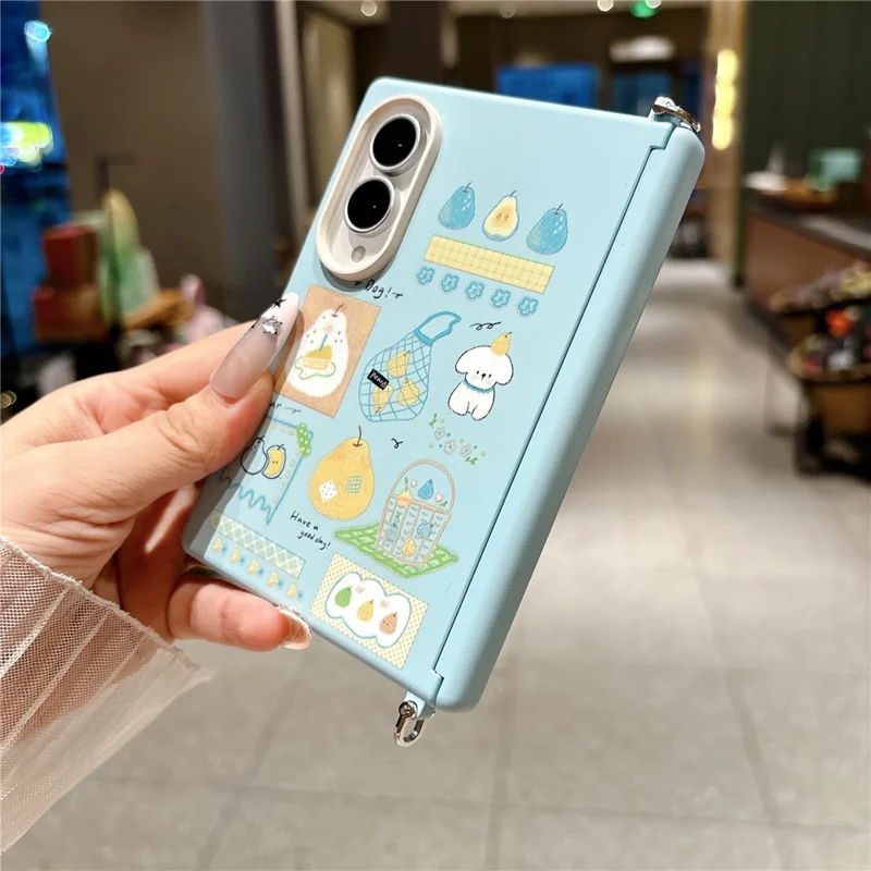 For Samsung Galaxy Z Fold8 Magnetic Case Cartoon Pattern Two-Piece Hinged PC Phone Cover - Blue