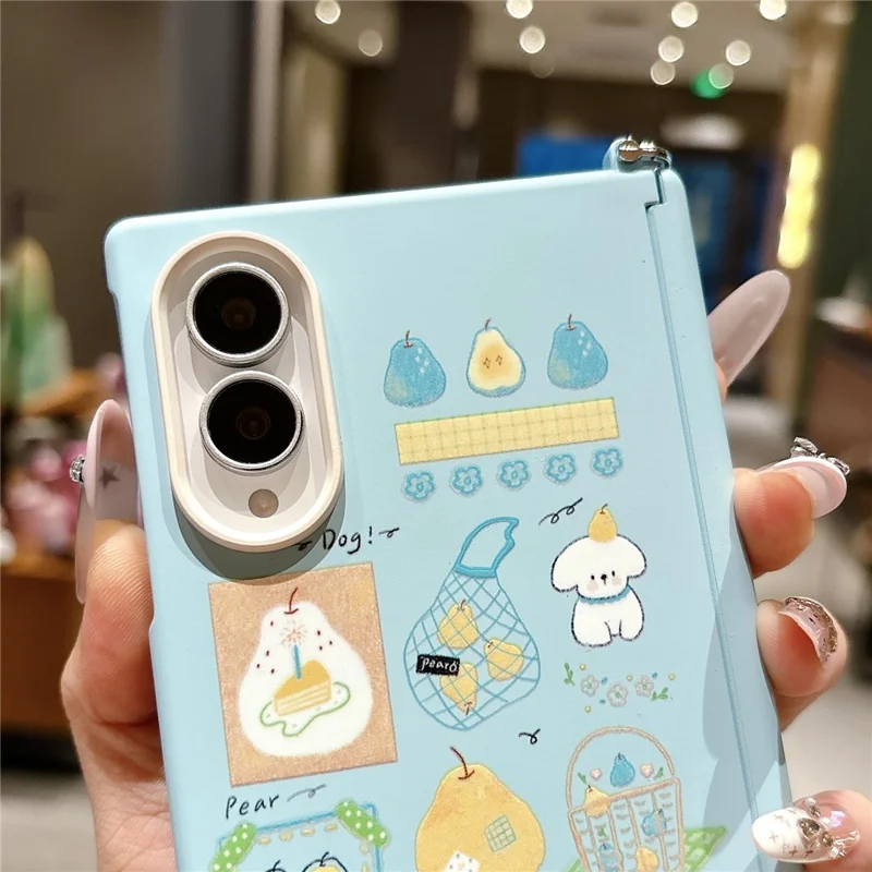 For Samsung Galaxy Z Fold8 Magnetic Case Cartoon Pattern Two-Piece Hinged PC Phone Cover - Blue
