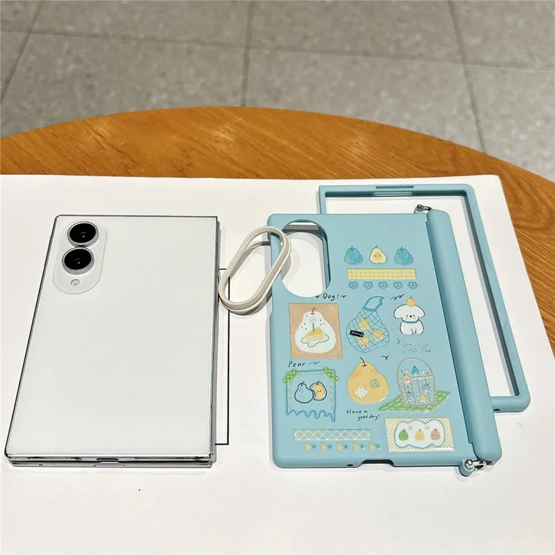 For Samsung Galaxy Z Fold8 Magnetic Case Cartoon Pattern Two-Piece Hinged PC Phone Cover - Blue