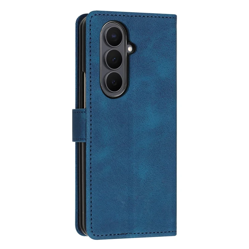 Futera do Samsung Galaxy Z Fold8 Ultra z nadrukiem trójkątów, etui skórzane - niebieski