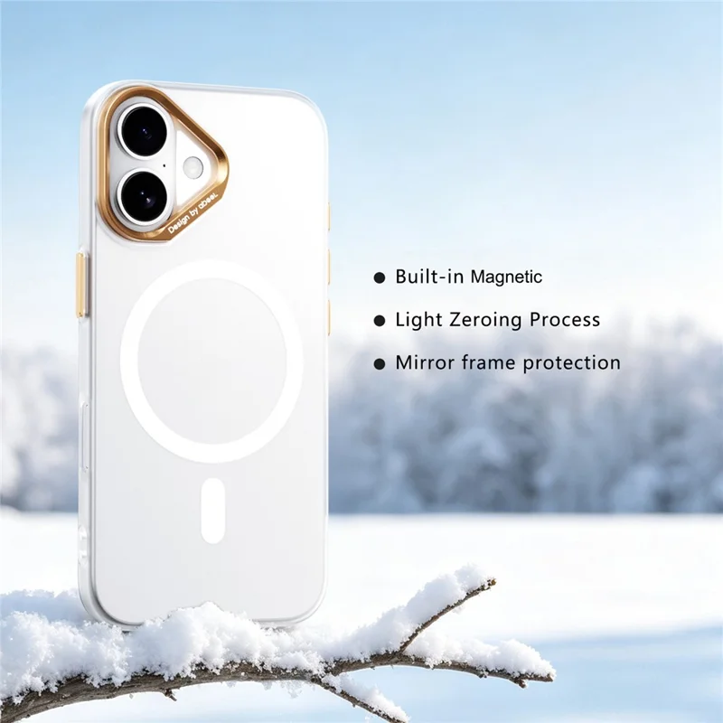 ABEEL for iPhone 17 Magnetic Case Semi-Transparent Matte 1.0mm Ultra-Thin PC Phone Cover - White
