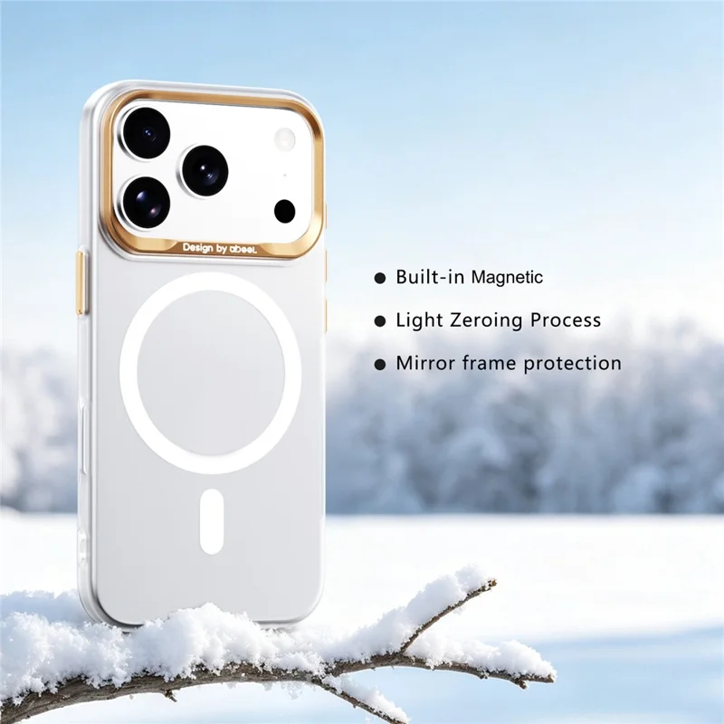 ABEEL for iPhone 18 Pro  /  17 Pro Magnetic Case Semi-Transparent Matte 1.0mm Ultra-Thin PC Phone Cover - White