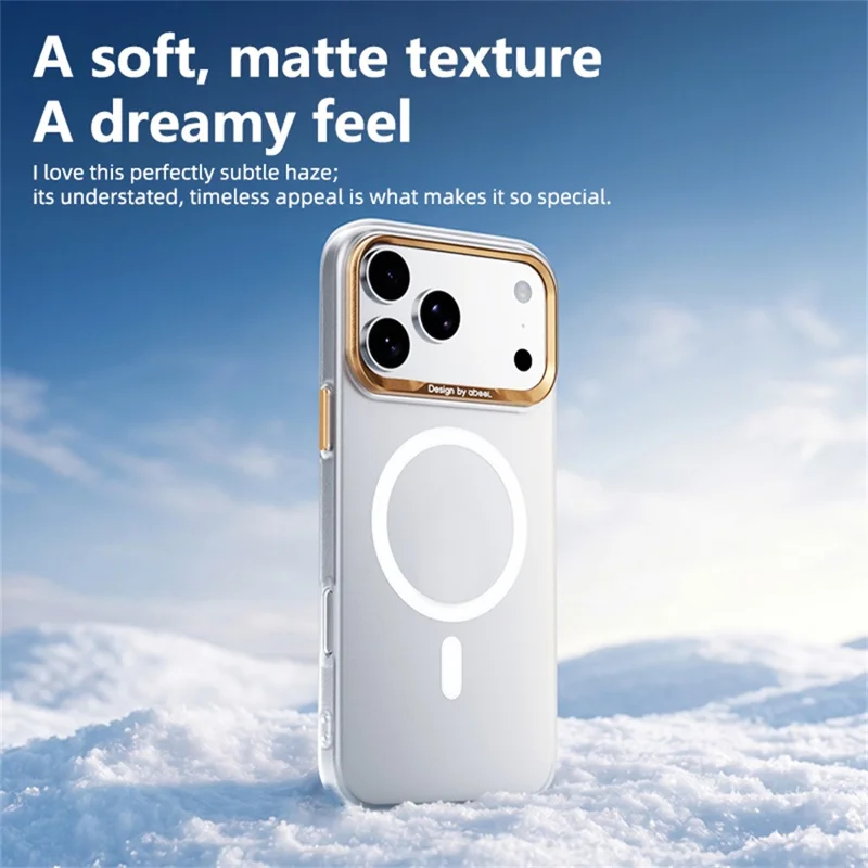 ABEEL for iPhone 18 Pro  /  17 Pro Magnetic Case Semi-Transparent Matte 1.0mm Ultra-Thin PC Phone Cover - White