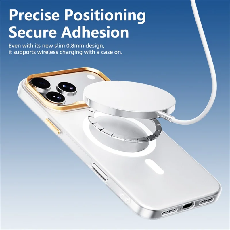 ABEEL for iPhone 18 Pro  /  17 Pro Magnetic Case Semi-Transparent Matte 1.0mm Ultra-Thin PC Phone Cover - White