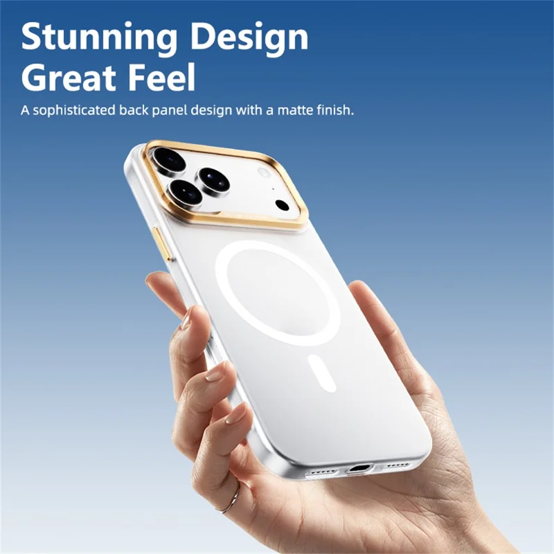 ABEEL for iPhone 18 Pro  /  17 Pro Magnetic Case Semi-Transparent Matte 1.0mm Ultra-Thin PC Phone Cover - White