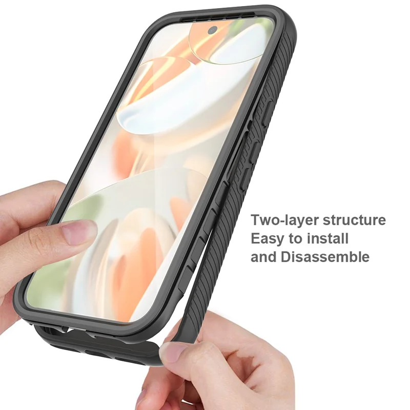 For Google Pixel 11 / 11 Pro Clear Case PC + TPU Phone Back Cover with PET Screen Film - Black