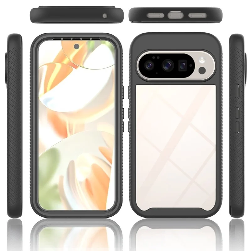 For Google Pixel 11 / 11 Pro Clear Case PC + TPU Phone Back Cover with PET Screen Film - Black
