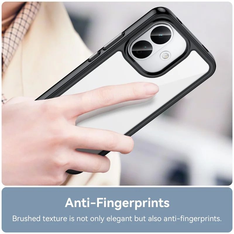 For Xiaomi Redmi Note 17 Pro 5G Phone Case TPU + Acrylic Protective Clear Phone Cover - Black