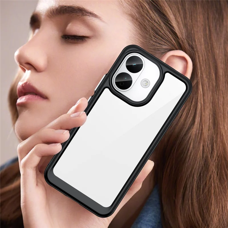 For Xiaomi Redmi Note 17 Pro 5G Phone Case TPU + Acrylic Protective Clear Phone Cover - Black