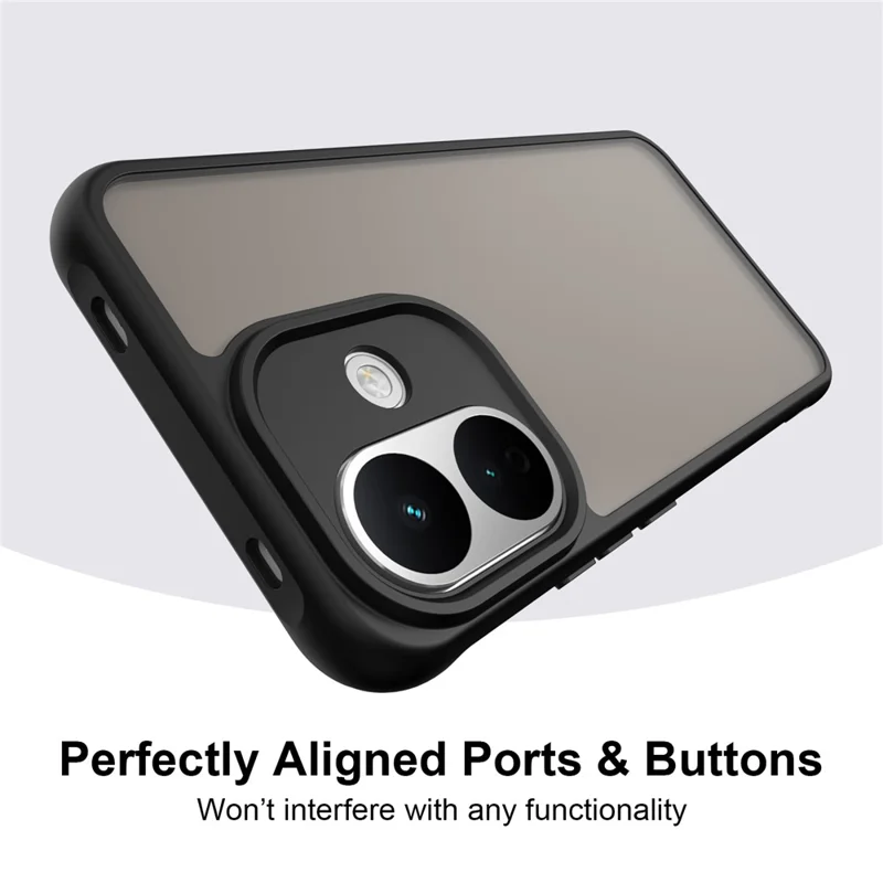For Xiaomi Redmi Note 17 Pro 5G Phone Case Frosted Translucent PC + TPU Phone Back Cover - Black