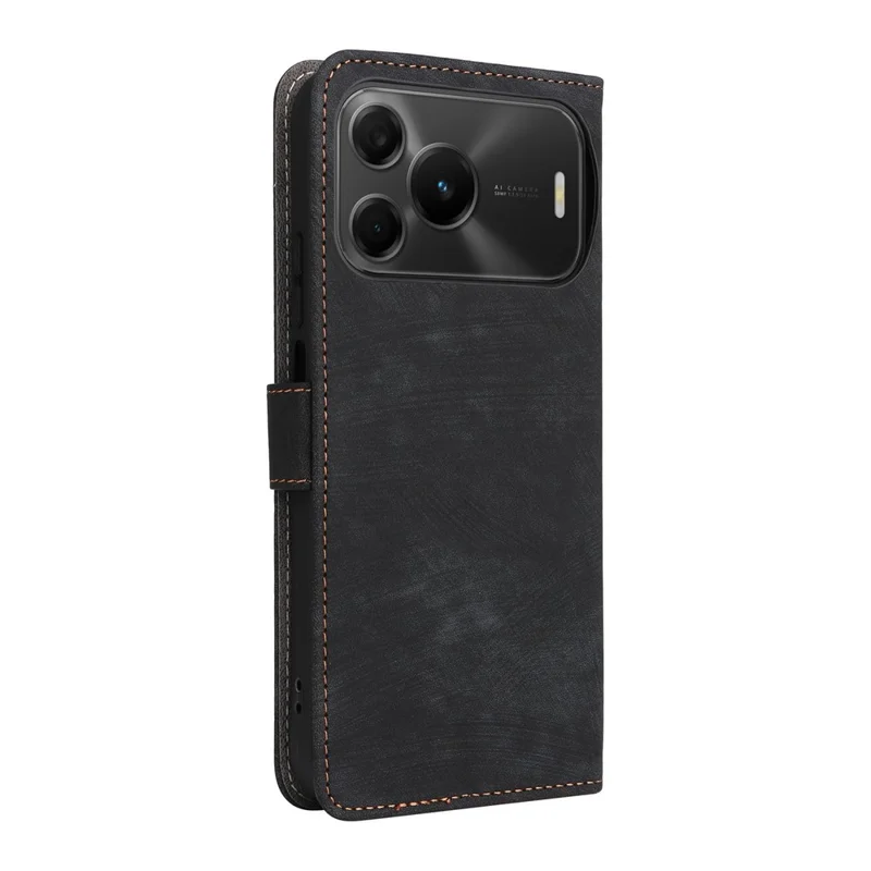 Étui portefeuille pour Huawei nova 16 SE 5G, étui avec fonction RFID, support et dragonne en cuir PU - Noir