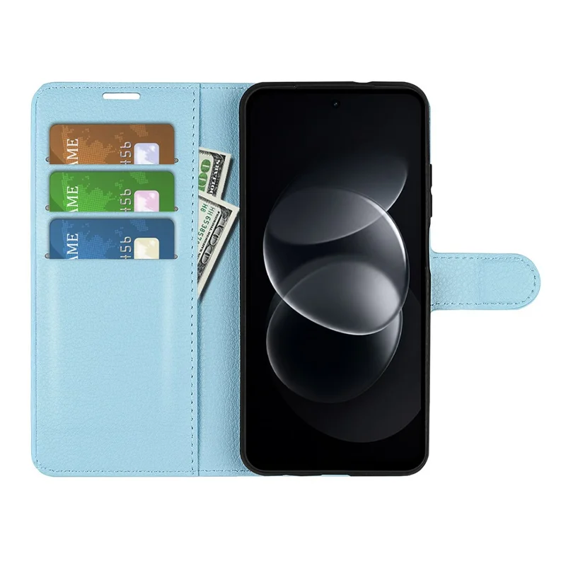 For Nothing Phone (4b) Case Wallet Stand Litchi Texture Shockproof Leather Phone Cover - Blue
