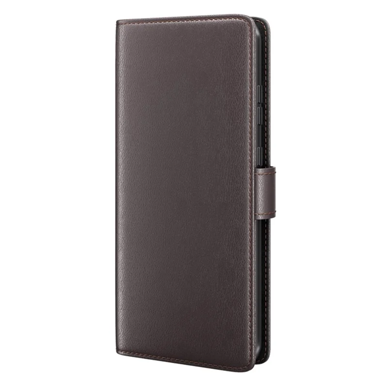 For Google Pixel 11a Case Genuine Split Leather Phone Cover with Wallet Stand - Brown