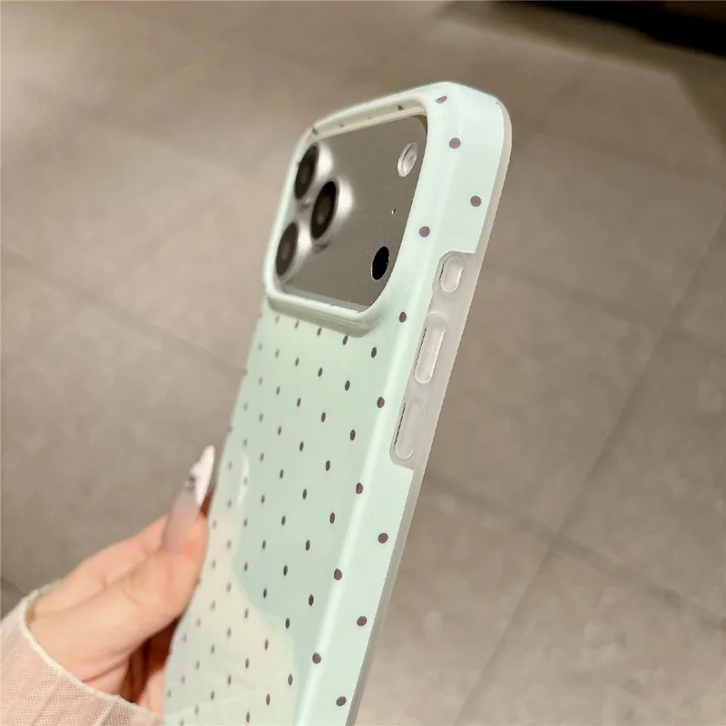For iPhone 18 Pro / 17 Pro Case IMD Polka Dot TPU Anti Drop Phone Cover - Green