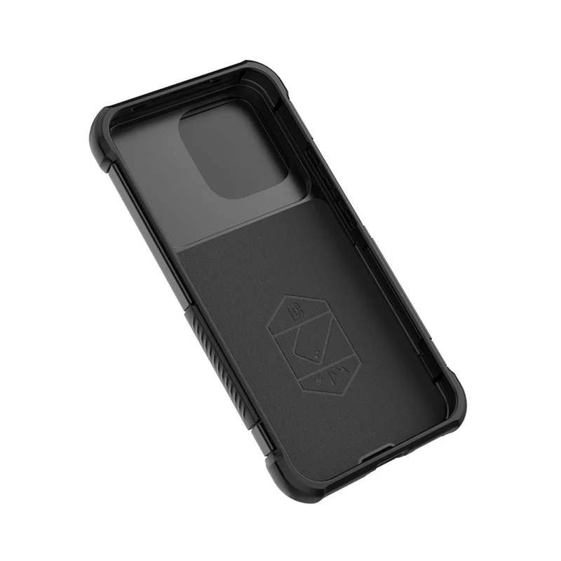 Coque pour Xiaomi Redmi Note 17 Pro 5G, protecteur de téléphone avec support pivotant en PC + TPU et couvercle pour objectif - Noir