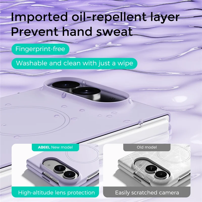 ABEEL Magnetic Case for iPhone Duo Skin Touch Liquid Silicone Phone Back Cover - Purple