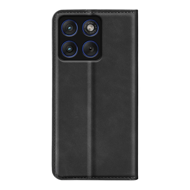 For Motorola Edge 70 Max 5G Case Skin Touch Leather Wallet Phone Cover - Black