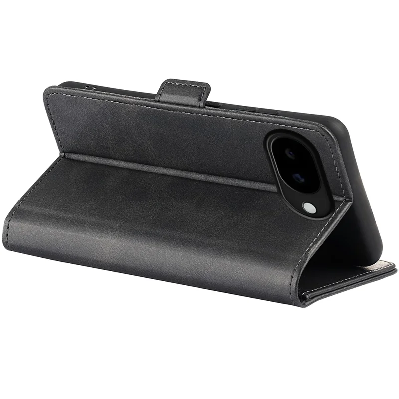 For Google Pixel 11a Case Calf Texture Leather Wallet Phone Cover - Black