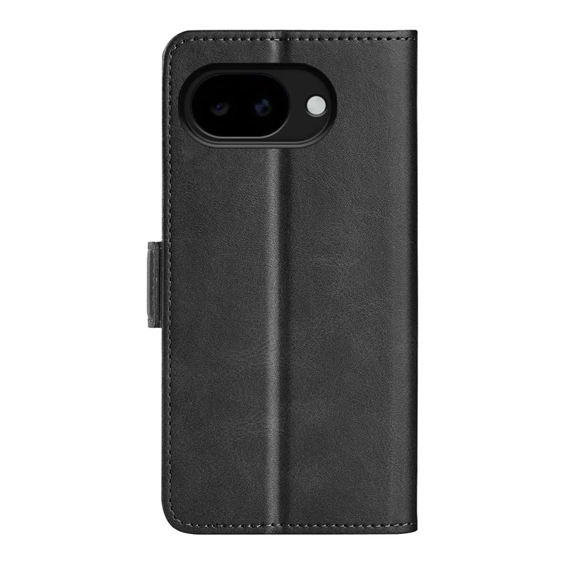 For Google Pixel 11a Case Calf Texture Leather Wallet Phone Cover - Black