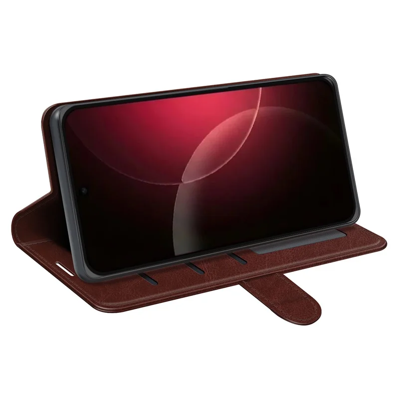 For Xiaomi 18 Pro Max Case Crazy Horse Texture Stand Leather Phone Cover - Brown