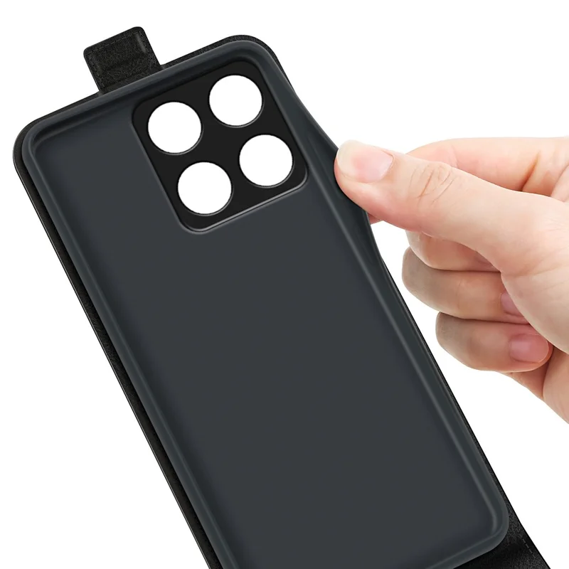 For Motorola Edge 70 Max 5G Case with Card Slots Vertical Flip Leather Phone Cover - Black