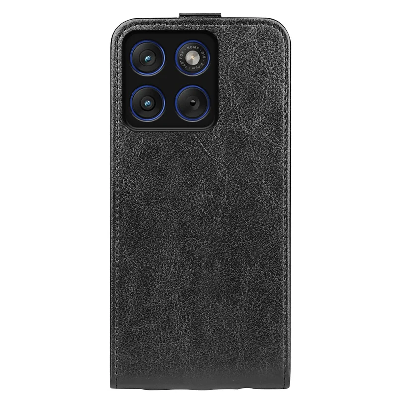 For Motorola Edge 70 Max 5G Case with Card Slots Vertical Flip Leather Phone Cover - Black