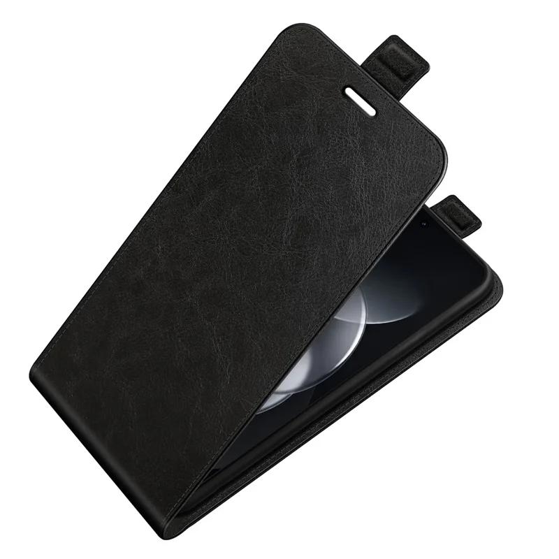 Für Nothing Phone (4b) Hülle mit Kartenfächern, vertikale Klappe, Ledertasche - Schwarz