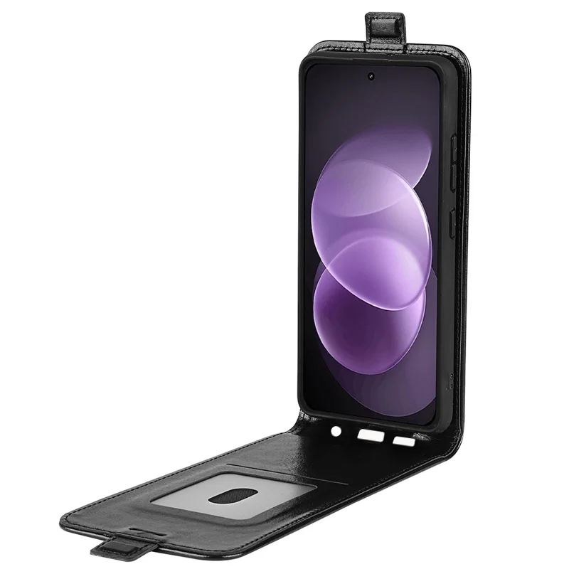 For Xiaomi Redmi Note 17 Pro+ 5G Case with Card Slots Vertical Flip Leather Phone Cover - Black