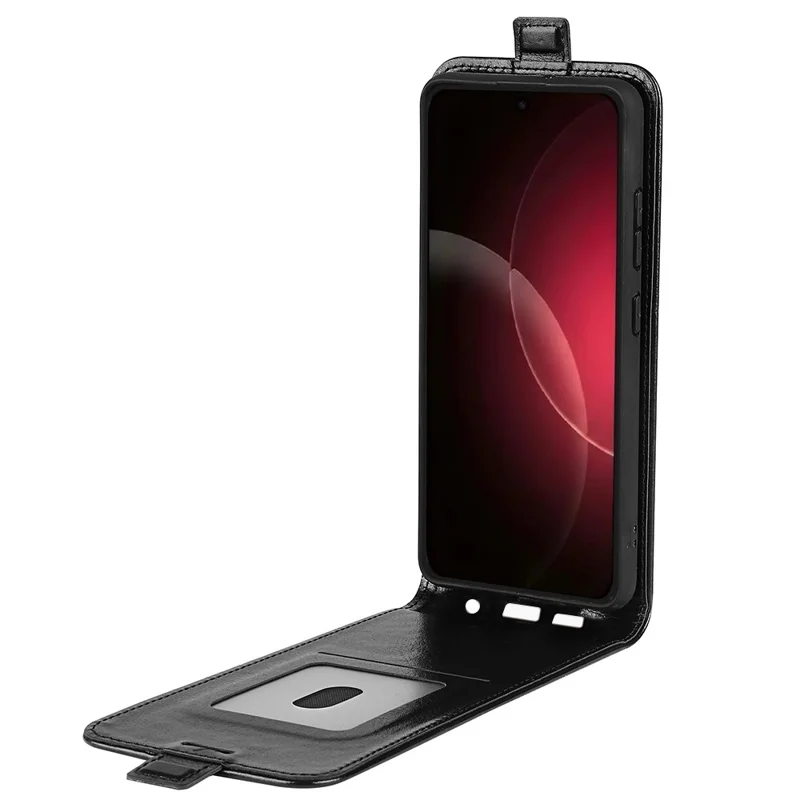 For Xiaomi 18 Pro Case with Card Slots Vertical Flip Leather Phone Cover - Black