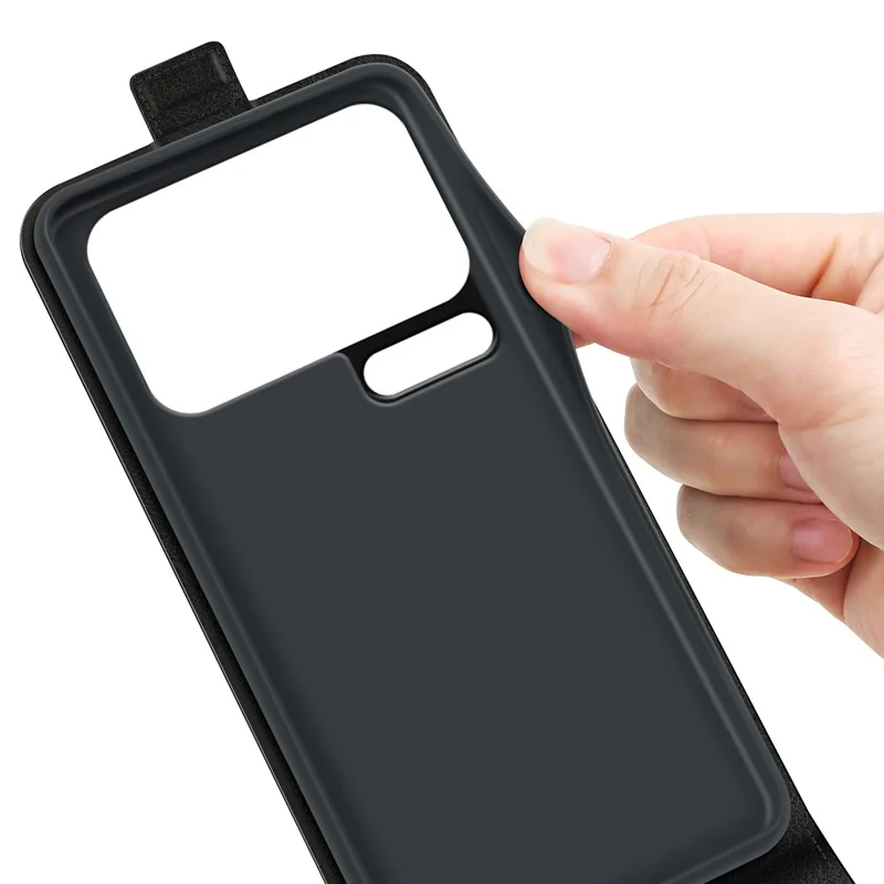 For Xiaomi 18 Pro Case with Card Slots Vertical Flip Leather Phone Cover - Black