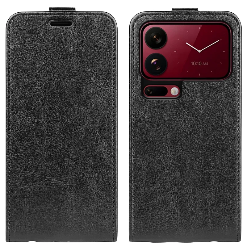 For Xiaomi 18 Pro Max Case with Card Slots Vertical Flip Leather Phone Cover - Black
