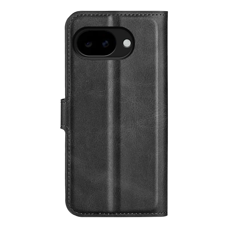 For Google Pixel 11a Stand Case Anti-Scratch Calf Texture Leather Phone Cover - Black