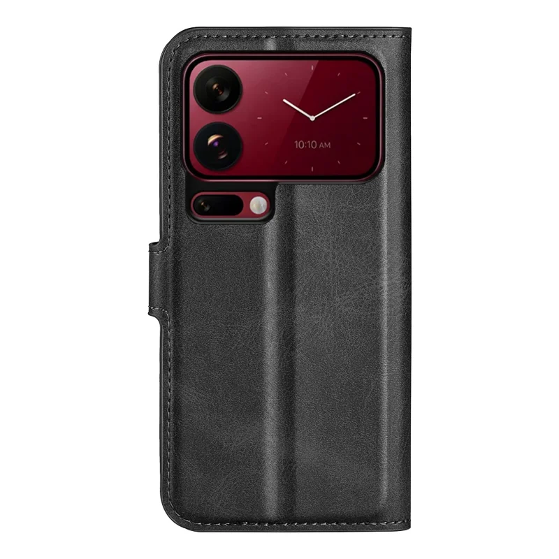 For Xiaomi 18 Pro Stand Case Anti-Scratch Calf Texture Leather Phone Cover - Black