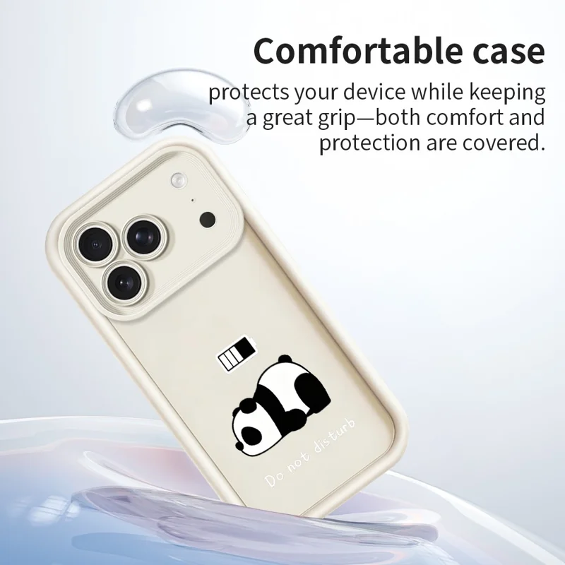 Phone Case for iPhone 18 Pro Panda Printed Soft TPU Mobile Back Cover - White